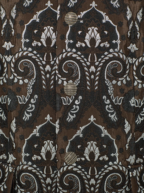 Brown Patterned Brocade Jacket, 3