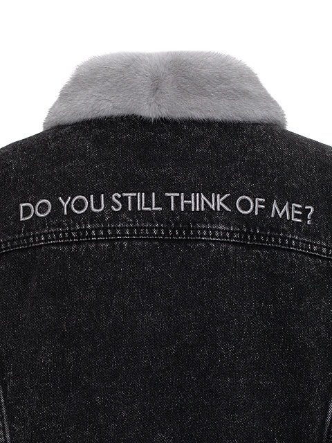 Dark Grey Denim & Mink Fur Jacket, 4 Dark Grey Denim & Mink Fur Jacket, 4