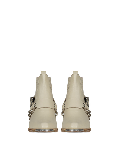 Beige Leather Ankle Boots, 2