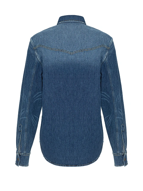 Blue Washed Denim Shirt, 3