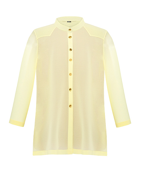 Yellow Embroidered Chiffon Blouse, 1