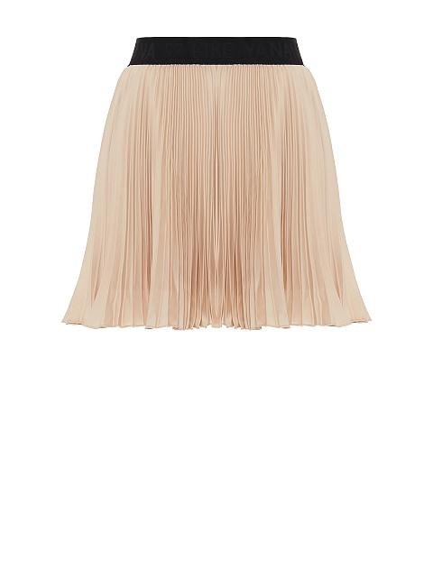 Beige Pleated Mini Skirt, 1