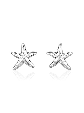 White gold starfish stud earrings, 1