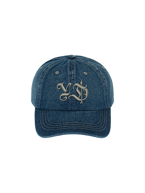 Blue & Grey Embroidery Denim Cap, 2