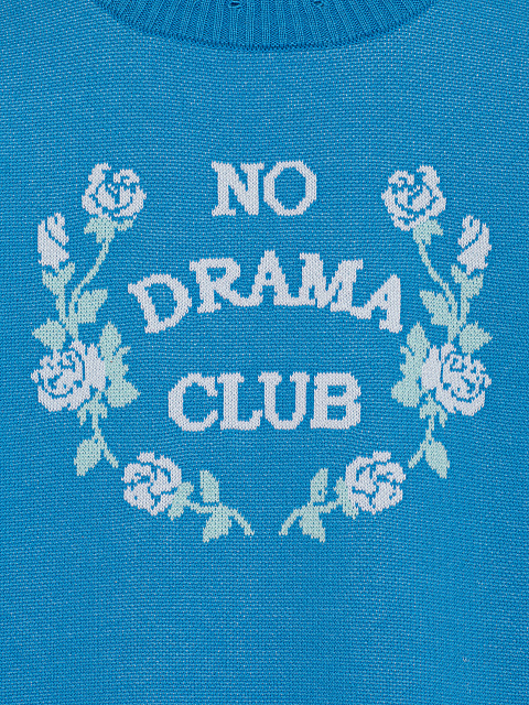Bright Blue "No Drama Club" Sweater, 3