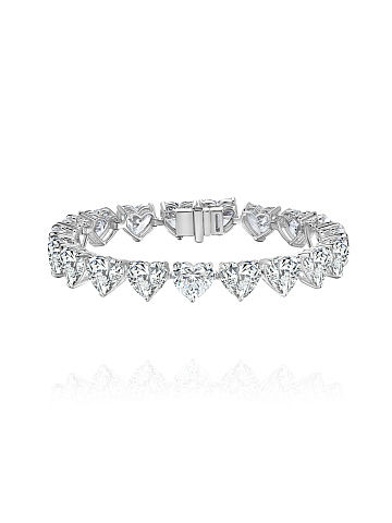 Bracelet with LG heart-cut diamonds, 1