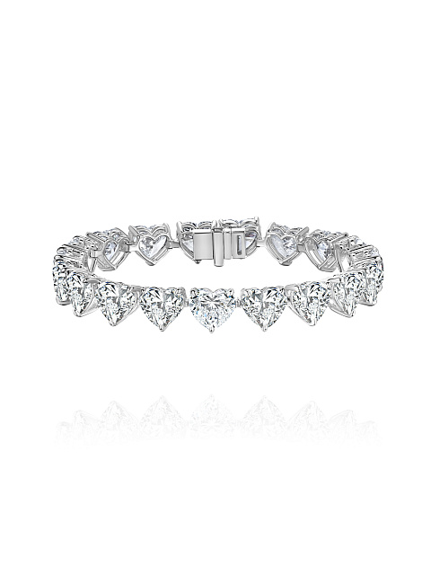 Bracelet with LG heart-cut diamonds, 1