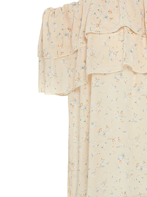 Beige Chiffon Off Shoulder Top, 4