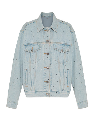 Light Blue Denim Jacket with Crystals, 1