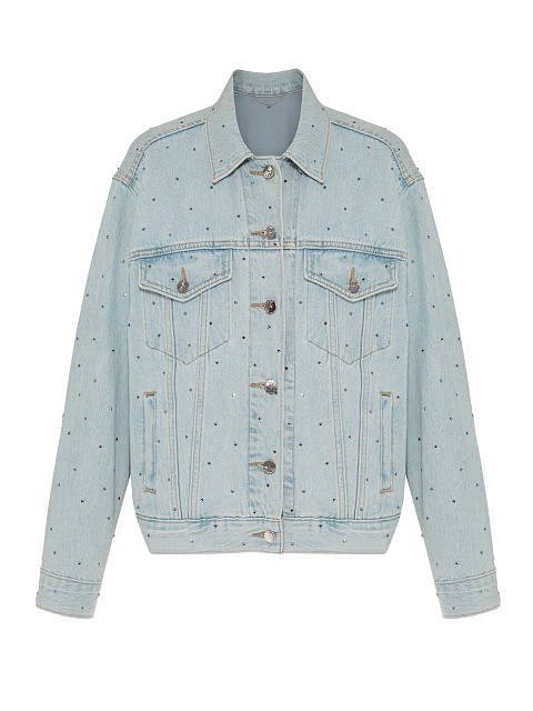 Light Blue Denim Jacket with Crystals, 1 Light Blue Denim Jacket with Crystals, 1