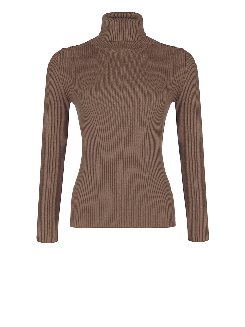 Brown ribbed knit turtleneck, 1 Brown ribbed knit turtleneck, 1