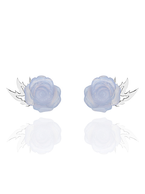 Chalcedony & White Gold Earrings, 1