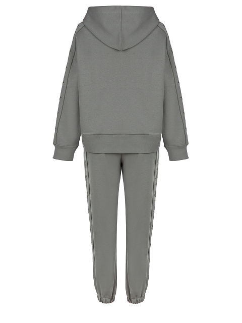 Grey Jersey Set With Green Embroidery, 2