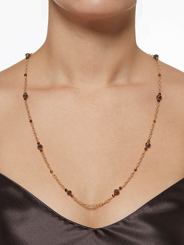 Gold, Brown Diamonds & Tiger Eye Necklace, 2