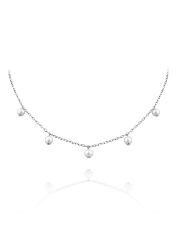 Silver necklace with pearls, 1