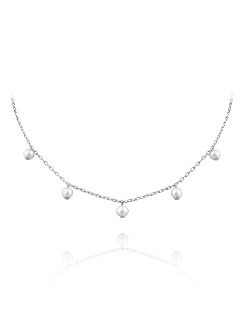 Silver necklace with pearls, 1