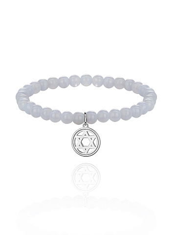 Silver & Agate Beaded Bracelet, 1