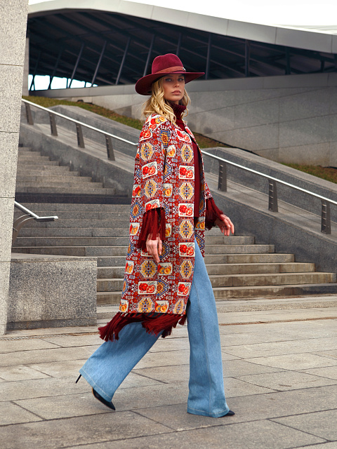 Red Pattern & Fringe Cape, 9