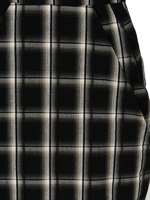 Black Checked Cotton Top & Mini Skirt, 4