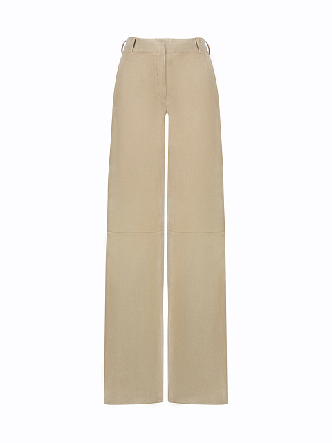 Beige Suede Wide Leg Trousers, 1 Beige Suede Wide Leg Trousers, 1