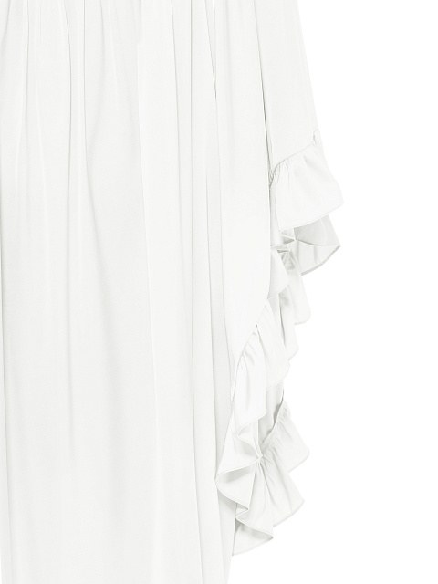 White Rayon Ruffled Mini Dress, 3