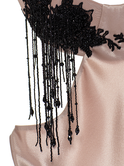 Pale Pink Embroidered Cut Out Maxi Dress, 4