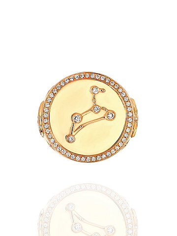 Round Diamond & Gold "Horoskope" Ring, 2