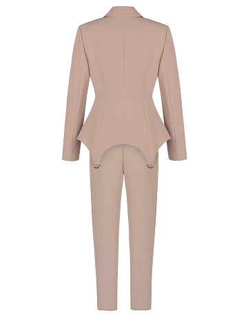 Pale Rose Double-Breasted Peplum Pantsuit, 2