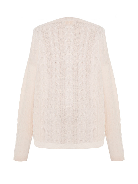 Light Pink Cashmere Cable Knit Sweater, 2