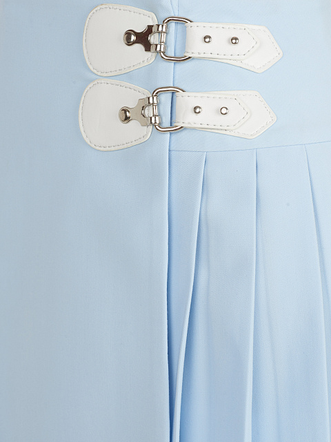 Blue Pleated Mini Skirt, 3