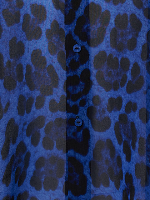Blue Leopard Chiffon Shirt, 4