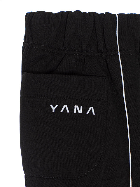 Black tracksuit with cropped sweatshirt and cornflower embroidery, 5