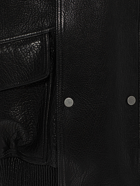 Black leather jacket with collar, 4