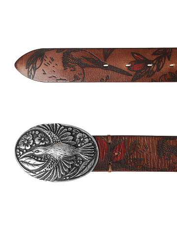 Brown Patterned Wide Belt , 2