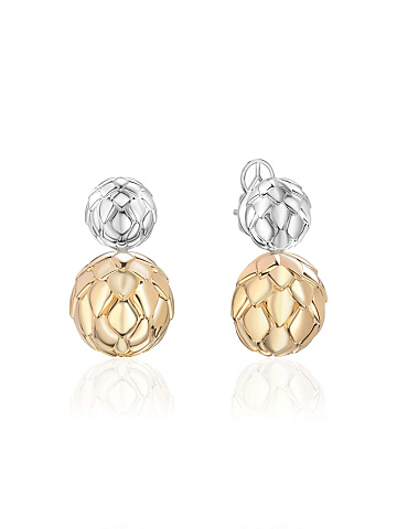 “Dragon” yellow and white gold earrings, 1