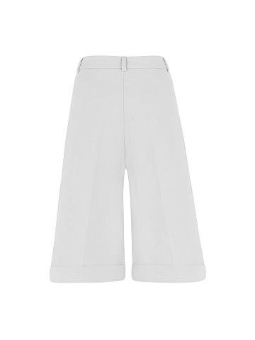 White Bermuda shorts made of thin cotton, 2
