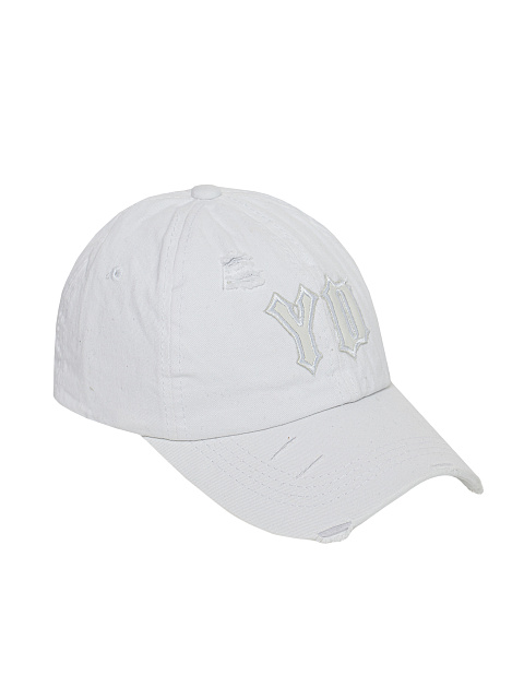 White Denim & Leather "YD" Cap, 1