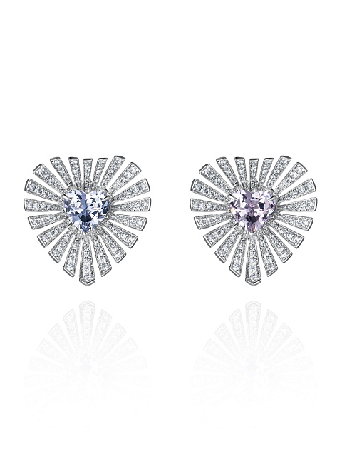 White Gold & Spinel & Diamond Earrings, 1