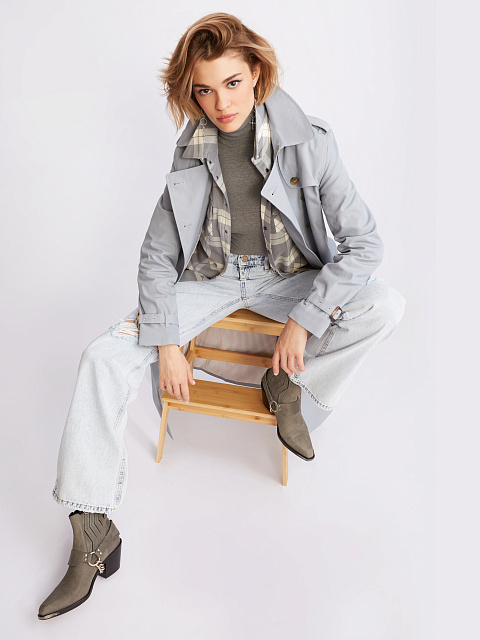 Grey Ribbed Cotton L/S Turtleneck Bodysuit, 6