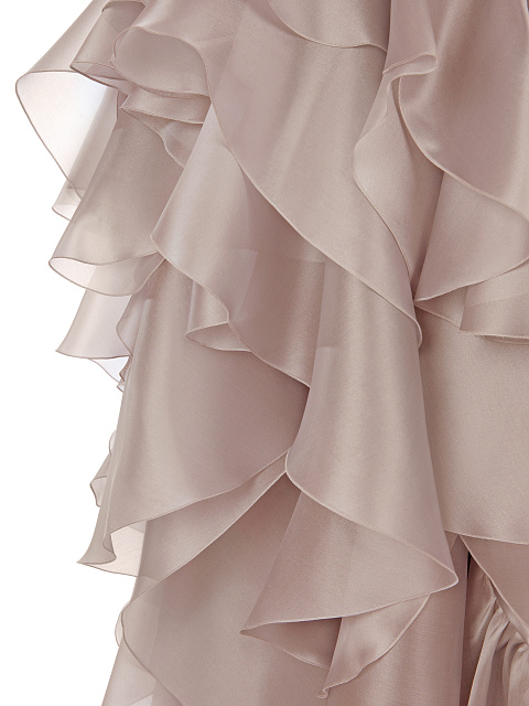 Light Pink Silk Organza Maxi Skirt, 3