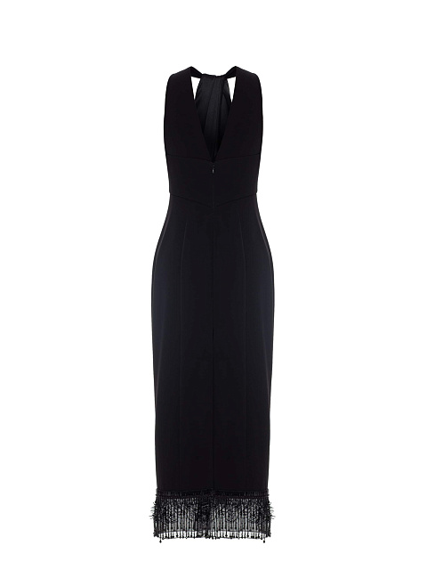 Black Off Shoulder Midi Dress with Fringe, 10 Black Off Shoulder Midi Dress with Fringe, 10