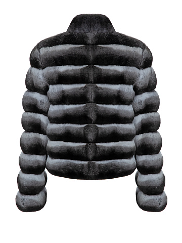 Black & Grey Chinchilla Fur Jacket, 2