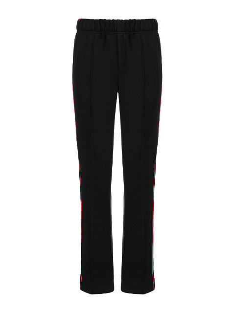 Black & Hot Pink Lily Embroidered Jersey Suit, 3