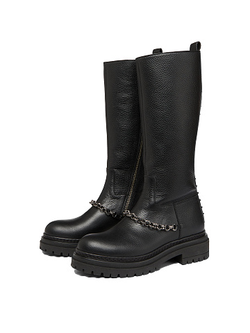 Blue Leather Studded Boots, 1