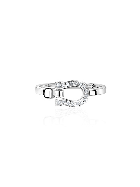 White gold ring with diamonds, 3 White gold ring with diamonds, 3