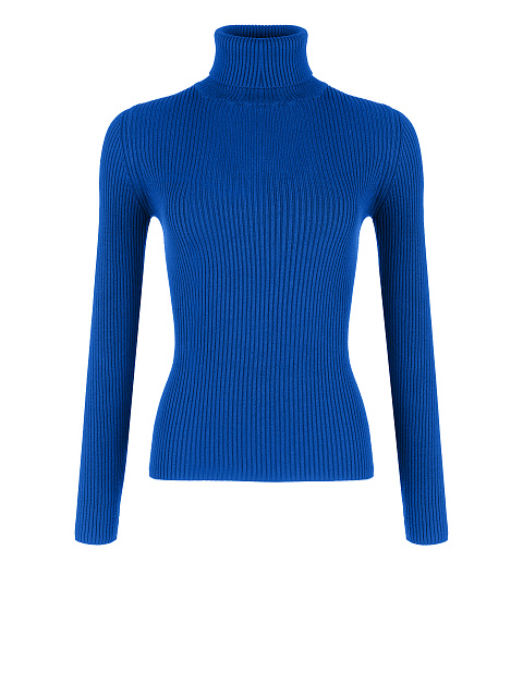 Blue ribbed knit turtleneck, 1 Blue ribbed knit turtleneck, 1