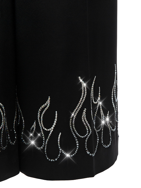 Black Rhinestones Silk Suit, 5