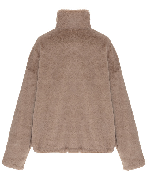 Beige Eco-fur Hoodie, 2