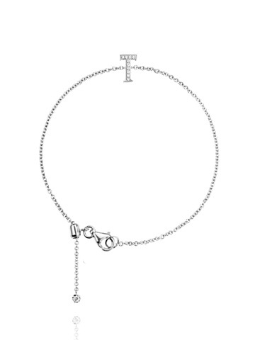 White Gold & Diamonds Letter "T" Bracelet, 1
