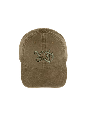 Khaki YD Embroidered Vintage Denim Cap, 2